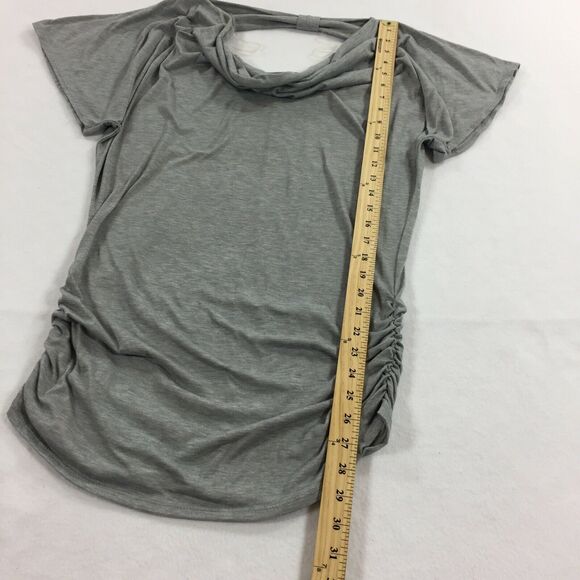 P.Inc Short Sleeve Maternity T-Shirt Size 1X Womens Light Gray Draped Tee 1XL - Picture 6 of 6
